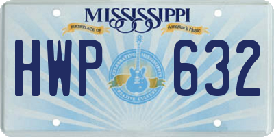 MS license plate HWP632