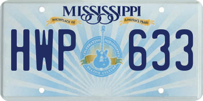MS license plate HWP633