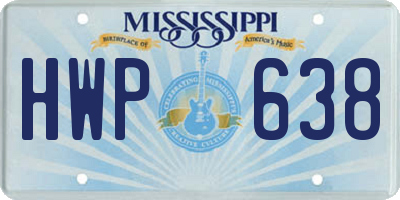 MS license plate HWP638