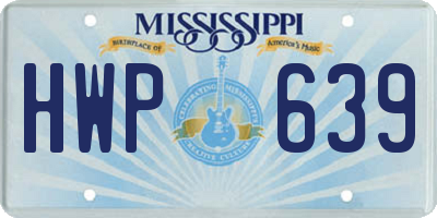 MS license plate HWP639