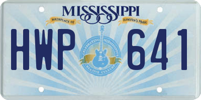 MS license plate HWP641