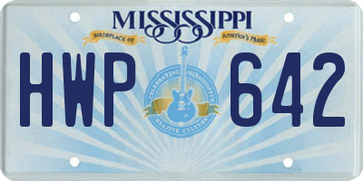 MS license plate HWP642
