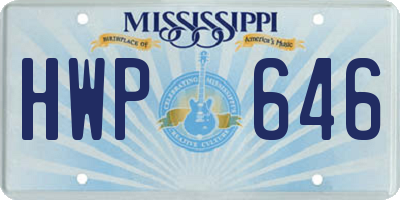 MS license plate HWP646