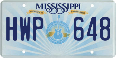 MS license plate HWP648