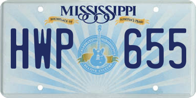 MS license plate HWP655