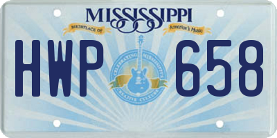 MS license plate HWP658