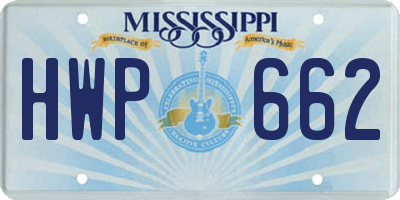 MS license plate HWP662