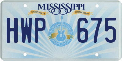 MS license plate HWP675