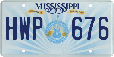 MS license plate HWP676