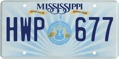 MS license plate HWP677