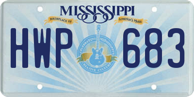 MS license plate HWP683