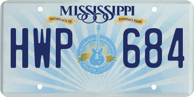 MS license plate HWP684