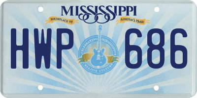 MS license plate HWP686
