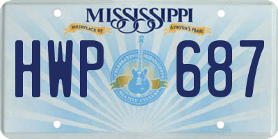 MS license plate HWP687