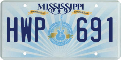 MS license plate HWP691