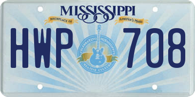 MS license plate HWP708