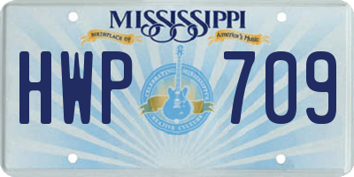 MS license plate HWP709