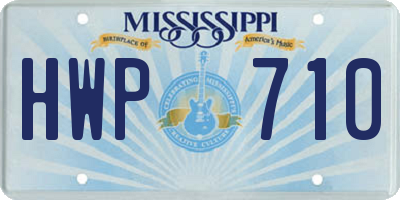 MS license plate HWP710