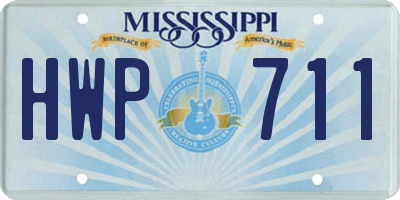 MS license plate HWP711