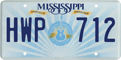 MS license plate HWP712