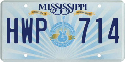 MS license plate HWP714