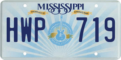 MS license plate HWP719