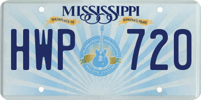MS license plate HWP720