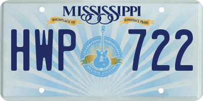 MS license plate HWP722