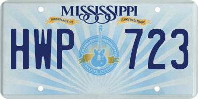 MS license plate HWP723