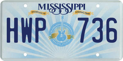 MS license plate HWP736