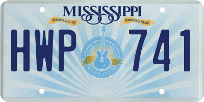 MS license plate HWP741