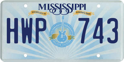 MS license plate HWP743