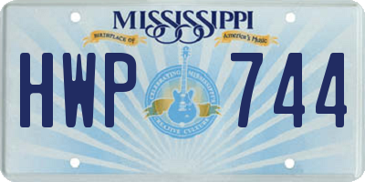 MS license plate HWP744