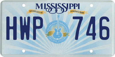 MS license plate HWP746