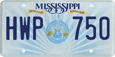 MS license plate HWP750