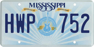 MS license plate HWP752