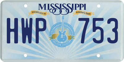 MS license plate HWP753