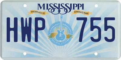 MS license plate HWP755