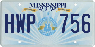 MS license plate HWP756