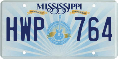 MS license plate HWP764