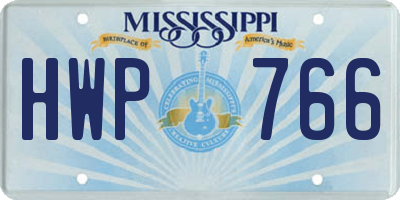MS license plate HWP766