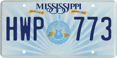 MS license plate HWP773