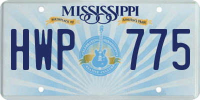 MS license plate HWP775