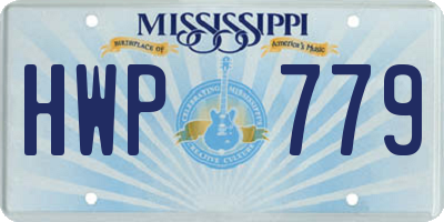 MS license plate HWP779