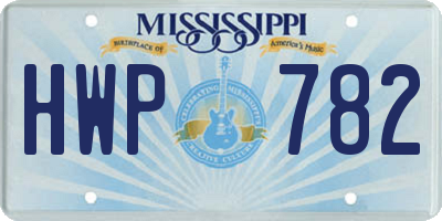 MS license plate HWP782