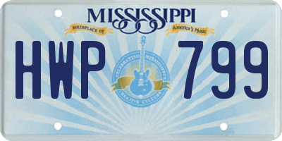 MS license plate HWP799