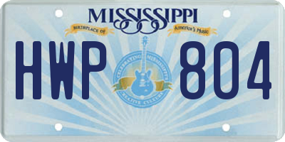MS license plate HWP804