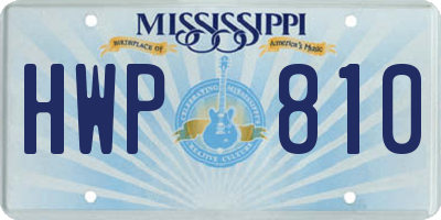 MS license plate HWP810