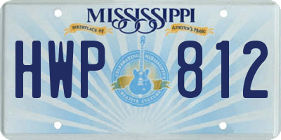 MS license plate HWP812