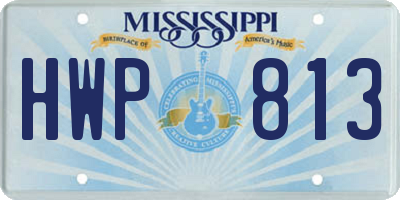 MS license plate HWP813